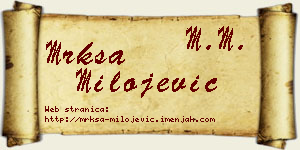Mrkša Milojević vizit kartica